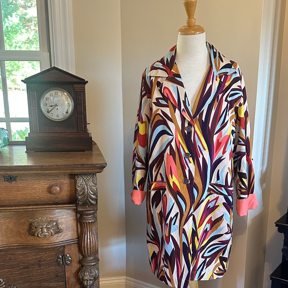 Colorful Abstract Patterned Coat